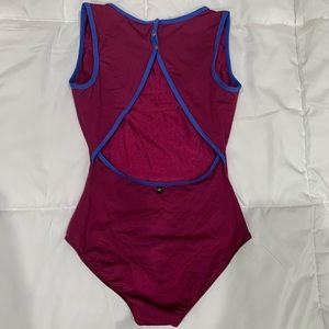 Mariia Burgundy/Blue leotard